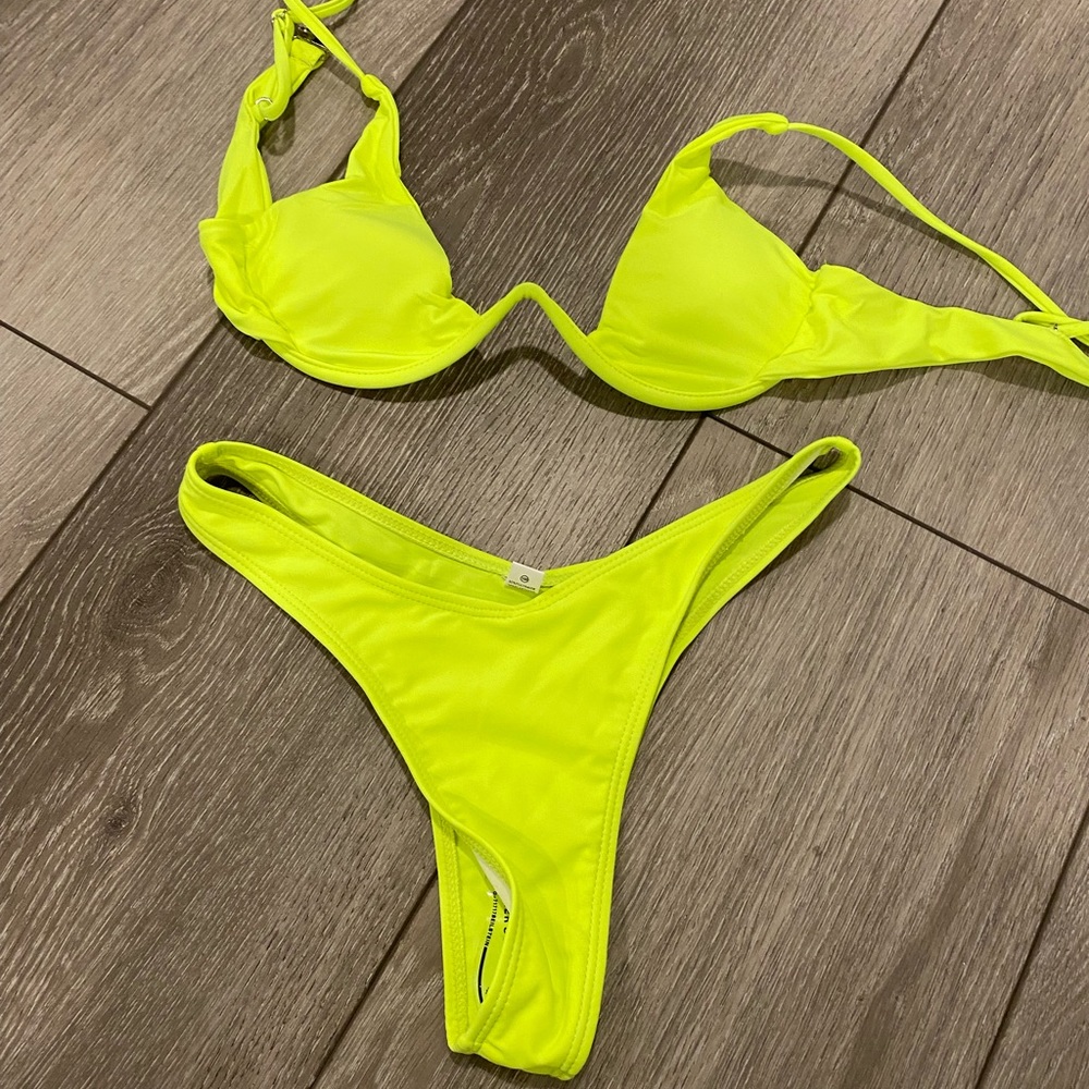 neon yellow bikini